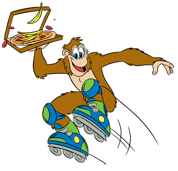 a cartoon of an orangutan